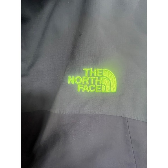 The North Face Mens HyVent Jacket Grey Lime Green Fleece Lined L Large Pit Zips